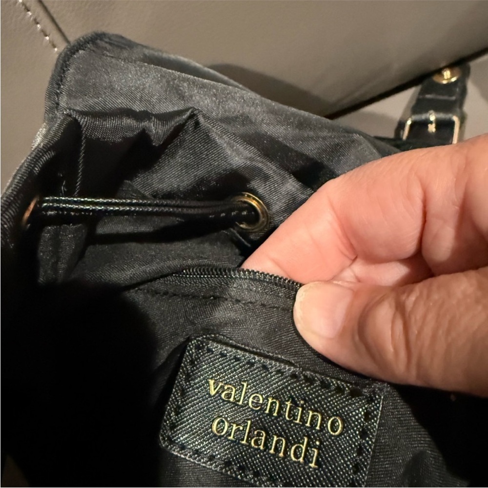 Valentino Orlandi Black Vegan Leather Backpack NWT - Picture 7 of 12